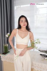 Áo lót su nữ iMerry không gọng,đệm vừa, nhẹ êm,bản lưng cao,hoạt tiết ca rô VA012