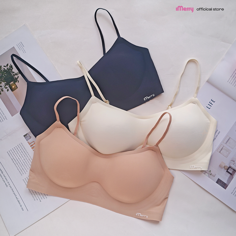 Áo Ngực Su Nữ iMerry Không Gọng Cup Ngang Mút Vừa 1.5cm Dây vai mảnh VA016