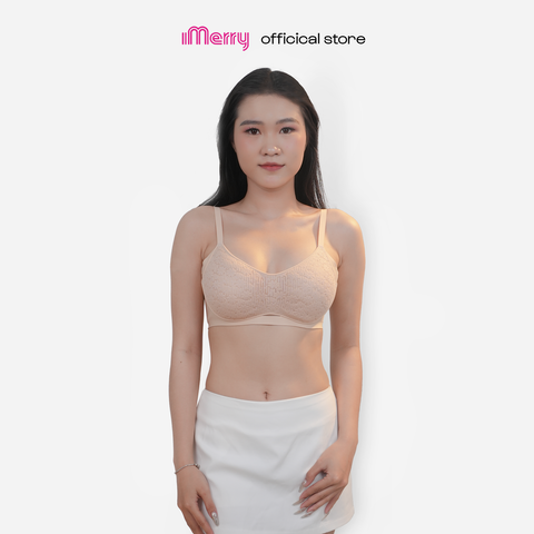 Áo lót nữ su cao cấp iMerry,không gọng,không mút,form cúp C và D,nhẹ nhàng, ren thêu tinh xảo VA017