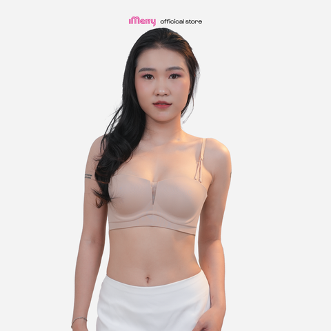Áo lót su nữ iMerry cúp ngang,mút dày,không gọng,nâng đỡ và định hình vòng 1 gọng gàng,đầy đặn VA020