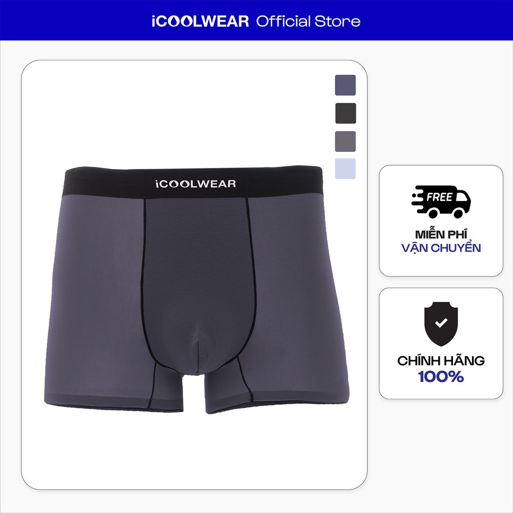 Combo 4 quần lót nam cao cấp profit iCOOLWEAR, Quần boxer nam thun lạnh, thoáng khí, kháng khuẩn, khử mùi vn017