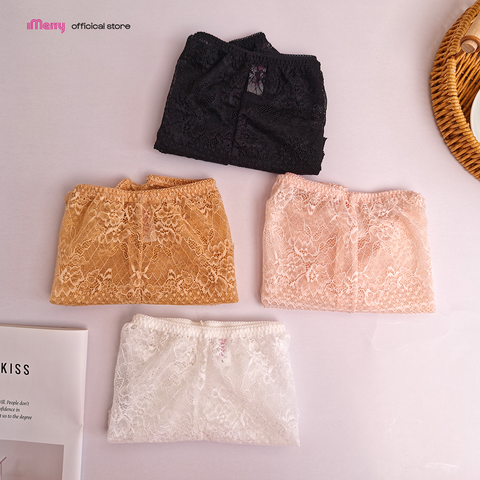 Combo 4 Quần Lót Ren Đùi iMerry Cao Cấp Chất ren Mềm Mịn Co Dãn Tốt Đáy Kháng Khuẩn VQ058