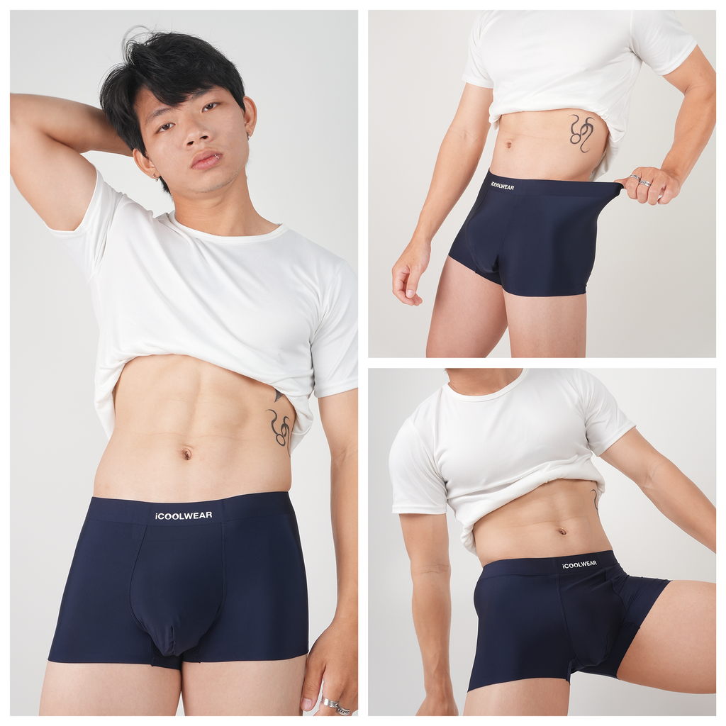 Combo 4 quần sịp nam BOXER ICOOLWEAR thun lạnh cao cấp, co giãn 4 chiều, kháng khuẩn tốt - VN004