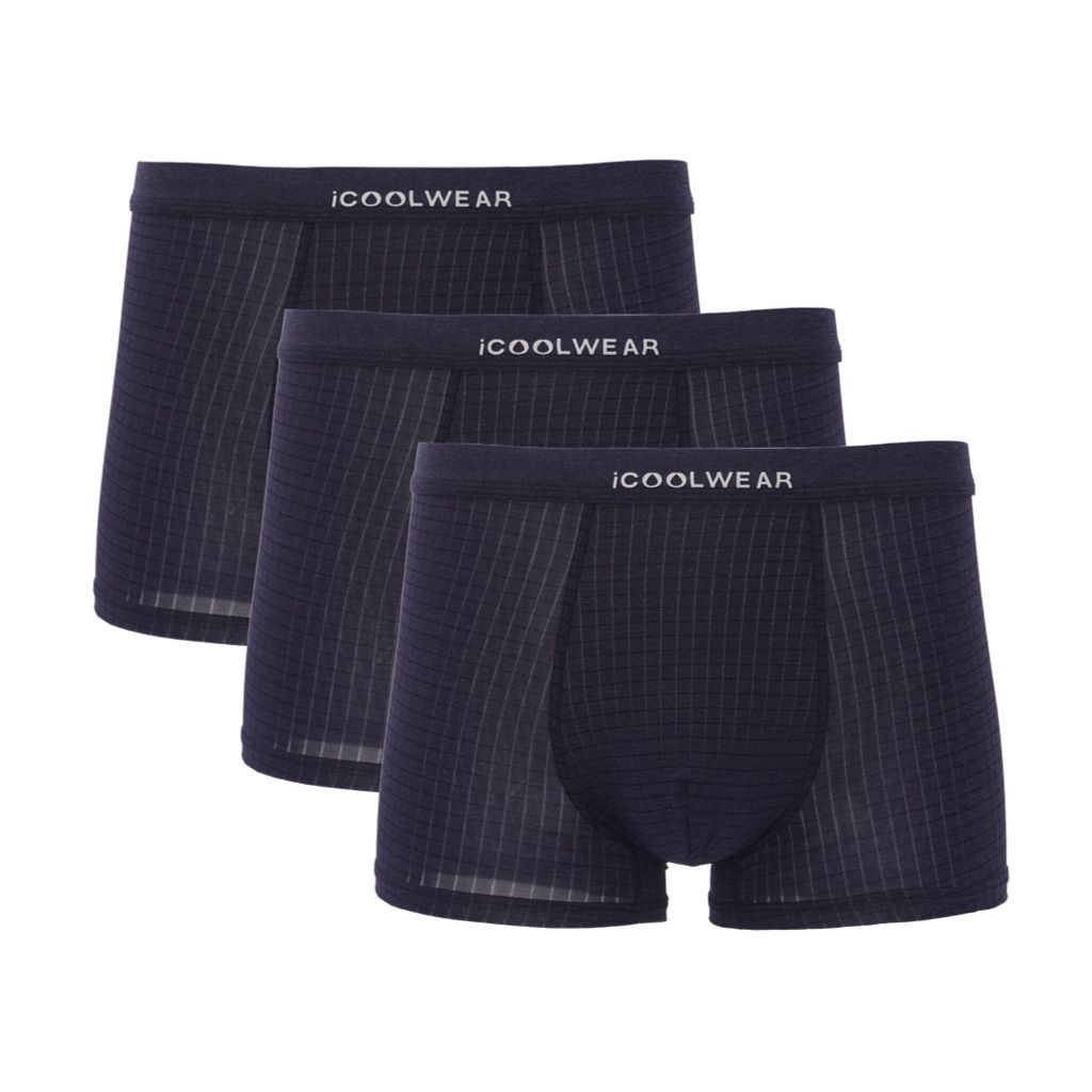 Combo 3 Quần lót nam cao cấp iCOOLWEAR, Quần boxer nam thun lạnh họa tiết ca rô, mềm mại, co giãn VN015