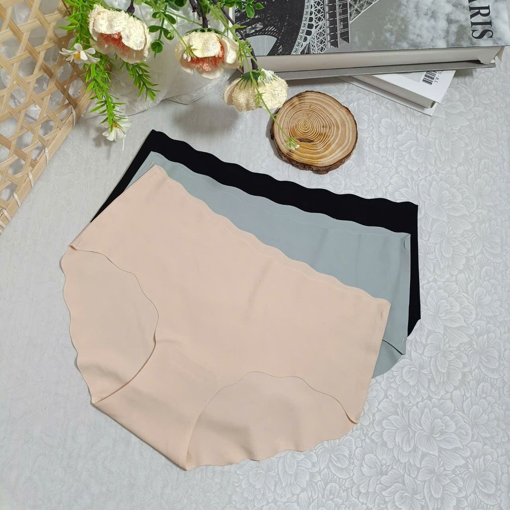 Combo 3 quần lót su nữ không viền gợn sóng iMERRY cạp cao mát lạnh mỏng nhẹ VQ043A