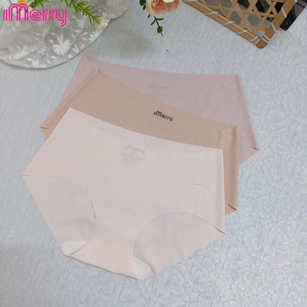 Combo 3 quần lót su tăm nữ iMERRY cạp cao không viền mỏng nhẹ VQ042
