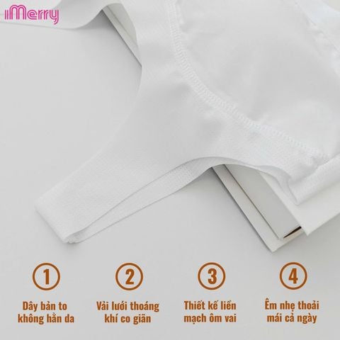 Áo lá học sinh iMerry cho bé gái từ 11 tới 17 tuổi chất cotton mềm thoáng mát mút liền BRA6619