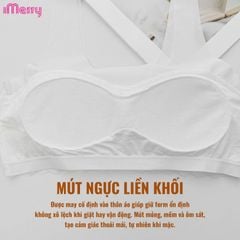 Áo lá học sinh iMerry cho bé gái từ 11 tới 17 tuổi chất cotton mềm thoáng mát mút liền BRA6619