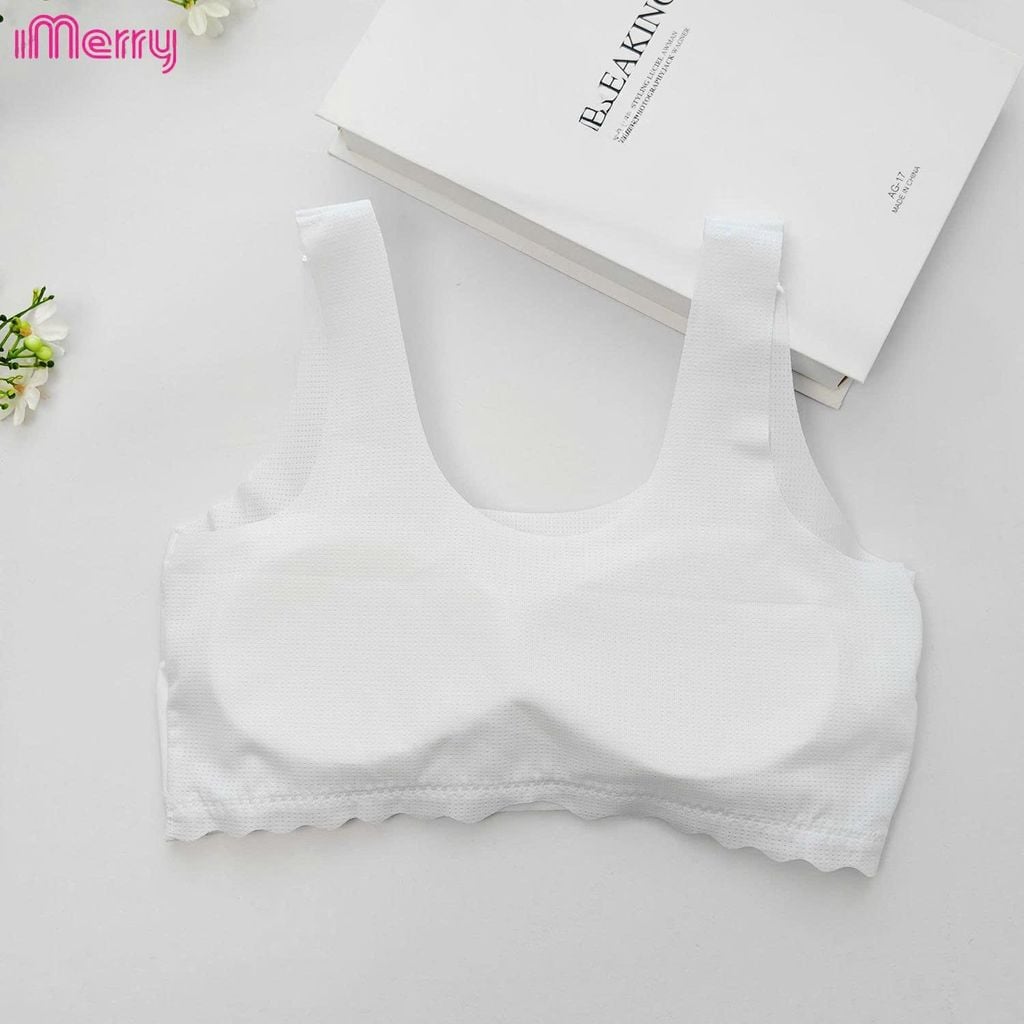 Áo lá học sinh iMerry cho bé gái từ 11 tới 17 tuổi chất cotton mềm thoáng mát mút liền BRA6619