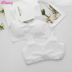 Áo lá học sinh iMerry cho bé gái từ 11 tới 17 tuổi chất cotton mềm thoáng mát mút liền BRA6619