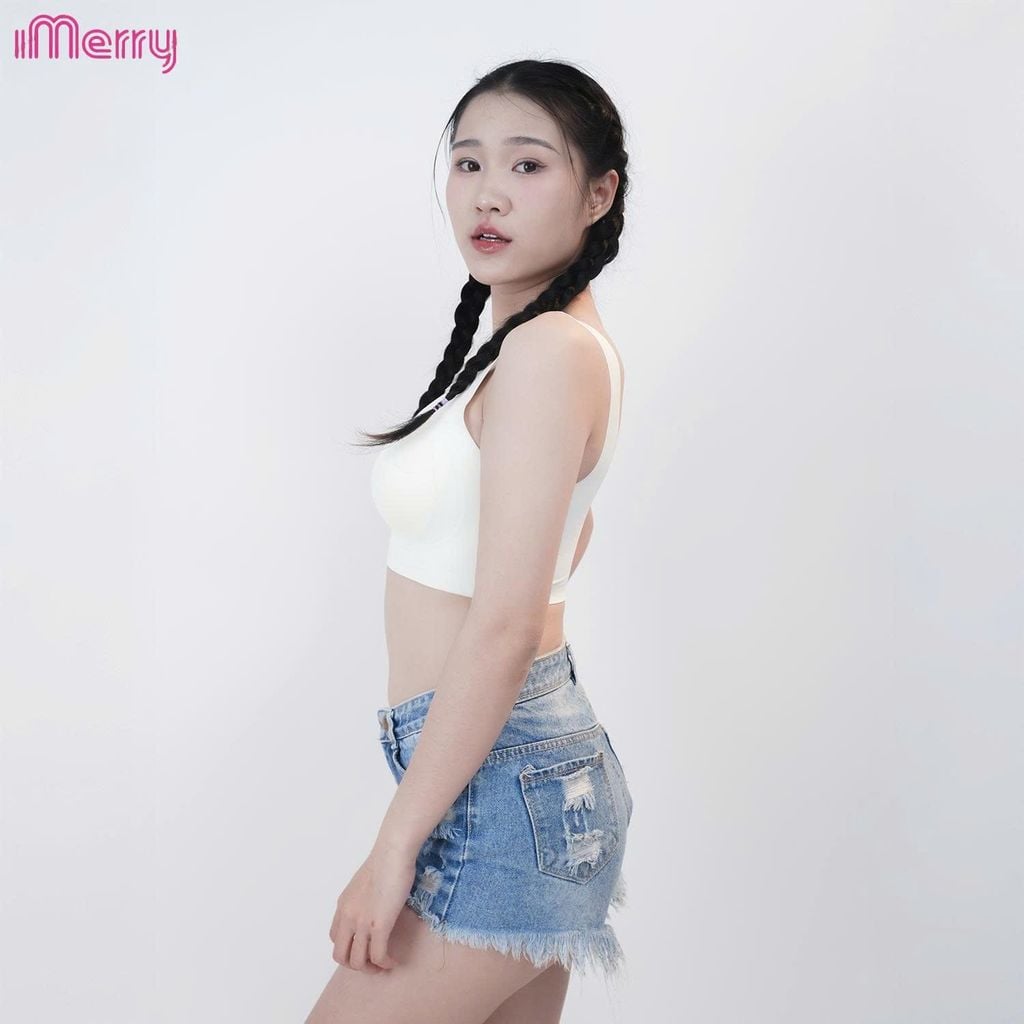 Áo lót su nữ tàng hình iMerry không gọng không móc cài mút mỏng dây vai bản lớn nhẹ êm BRA628