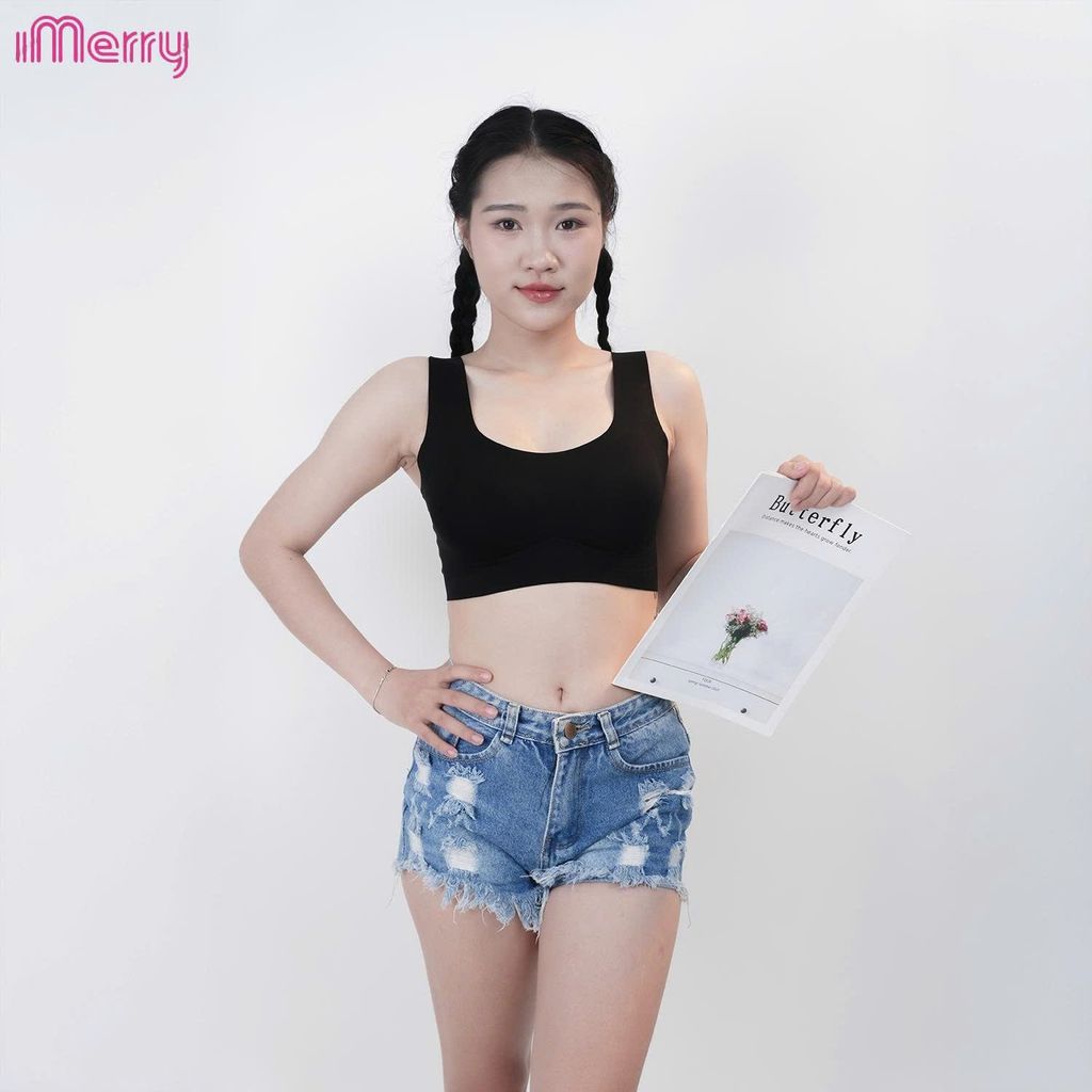 Áo lót su nữ tàng hình iMerry không gọng không móc cài mút mỏng dây vai bản lớn nhẹ êm BRA628