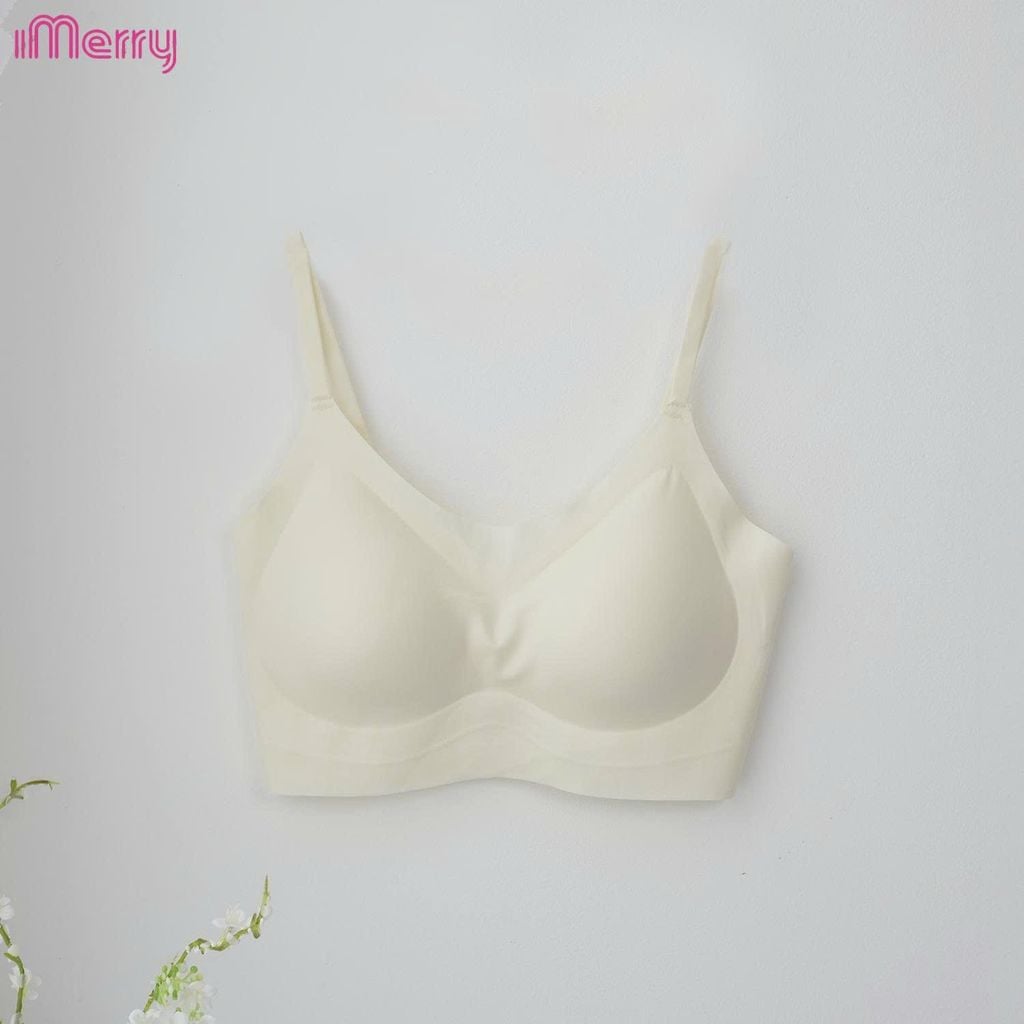 Áo lót su nữ tàng hình iMerry không gọng không móc cài mút mỏng dây vai bản nhỏ nhẹ êm BRA627