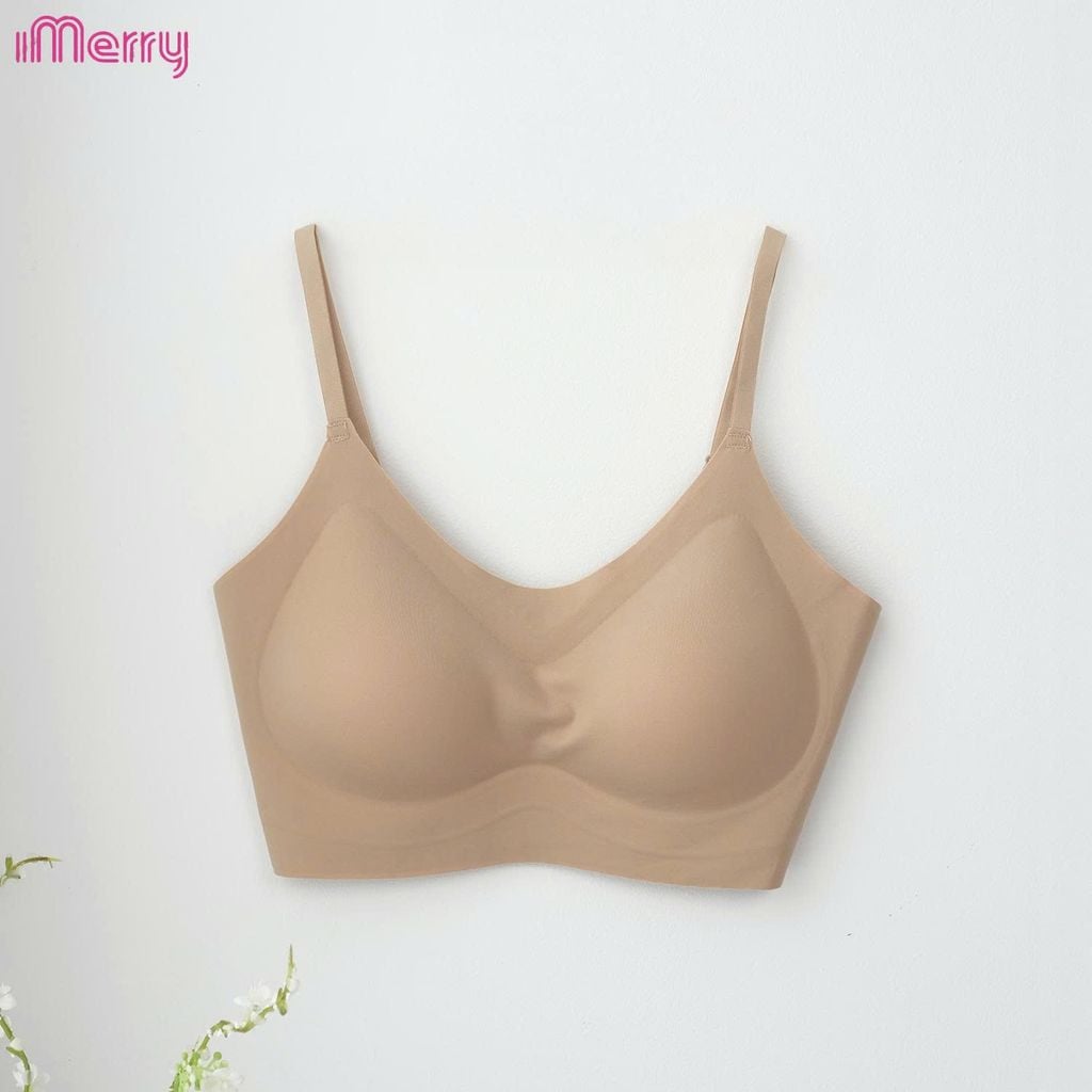 Áo lót su nữ tàng hình iMerry không gọng không móc cài mút mỏng dây vai bản nhỏ nhẹ êm BRA627