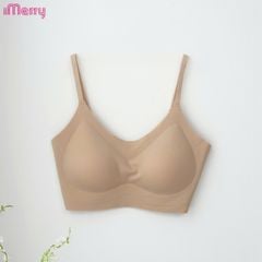 Áo lót su nữ tàng hình iMerry không gọng không móc cài mút mỏng dây vai bản nhỏ nhẹ êm BRA627