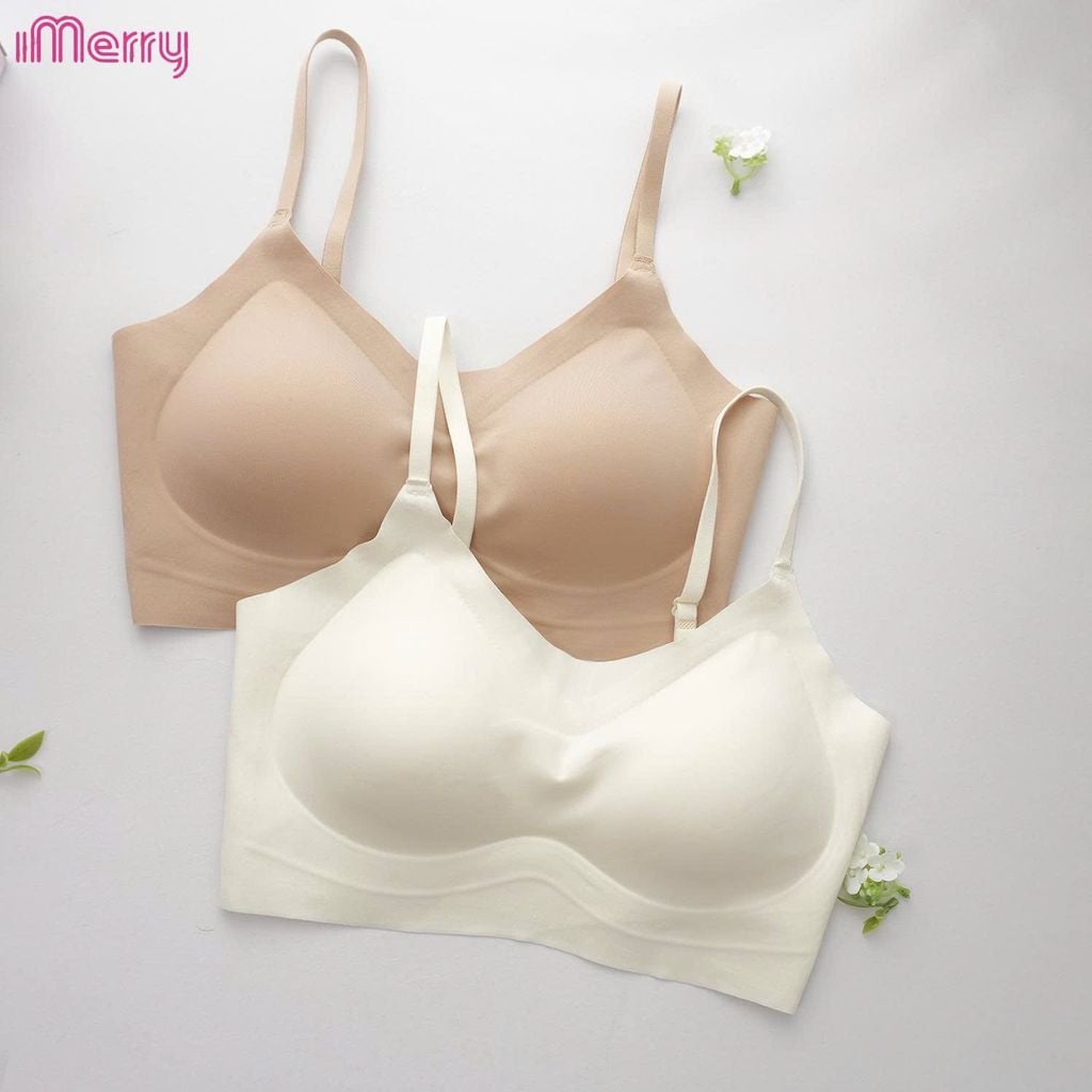 Áo lót su nữ tàng hình iMerry không gọng không móc cài mút mỏng dây vai bản nhỏ nhẹ êm BRA627