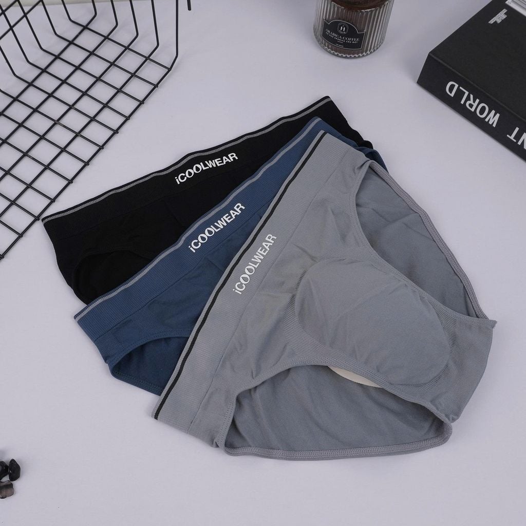 Combo 3 Quần lót nam tam giác iCOOLWEAR dệt kim, nhẹ nhàng, ôm sát, tinh tế và tôn dáng nam tính VN009