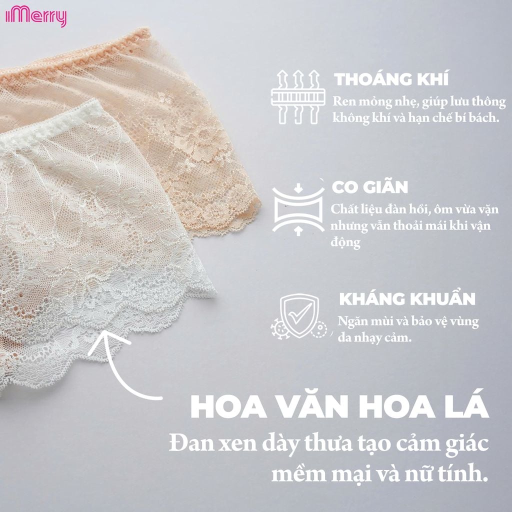Quần lót ren nữ imerry ren cao cấp mềm mại họa tiết hoa quyến rũ thoáng khí VQ054