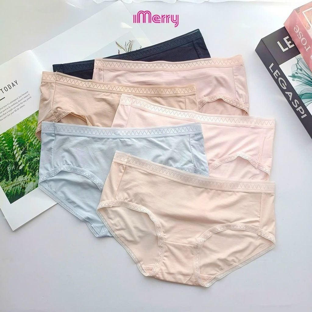 Combo 3 Quần lót nữ cotton gỗ sồi iMerry, thấm hút, mềm mại, mỏng nhẹ, cạp vừa VQ093A