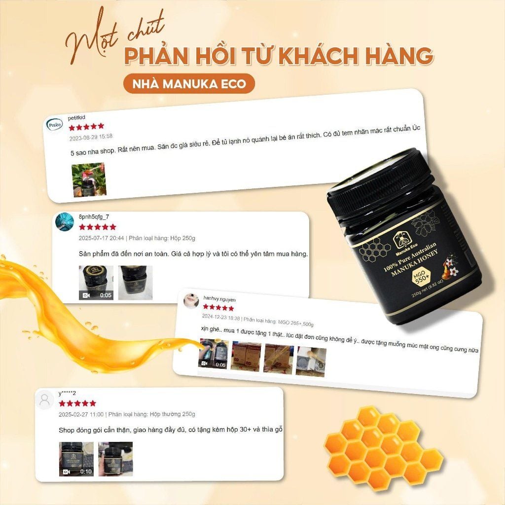  Mật ong Manuka Eco MGO 30 + Sử dụng hàng ngày để cải thiện sức khỏe - Nhập khẩu chính hãng từ Australia 