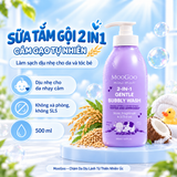  MooGoo Sữa Tắm Gội Tự Nhiên 2in1 Bubbly Wash 500ml Từ Cám Gạo Cho Bé Không Chứa SLS & Paraben 