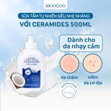  SỮA TẮM DỊU NHẸ KHÔNG SLS, SULFATE CHO TRẺ SƠ SINH, DA NHẠY CẢM , CHỨA CERAMIDES TÁI TẠO DA - MOOGOO 2 TRONG 1 