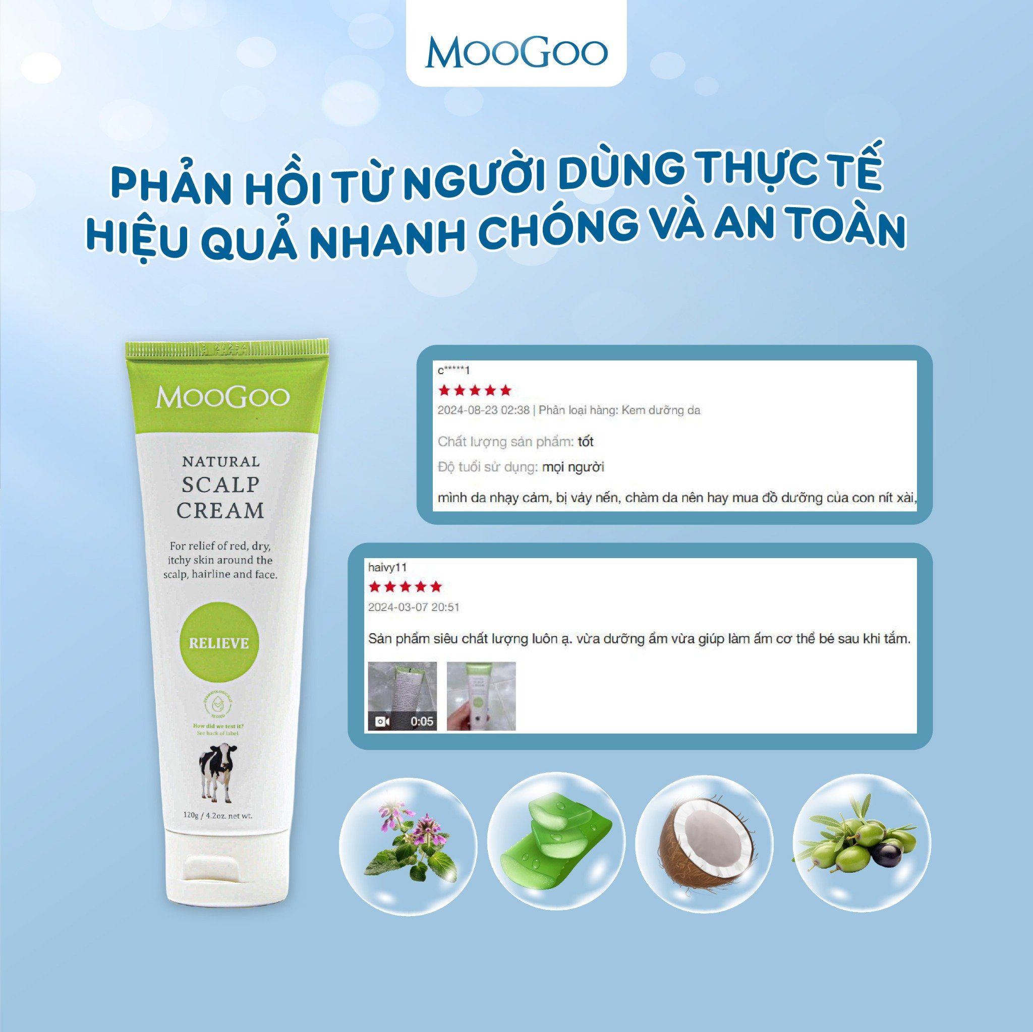  KEM DƯỠNG ẨM LÀM ẤM CHIẾT XUẤT TINH DẦU TRÀM, HỖ TRỢ VIÊM DA TIẾT BÃ - MOOGOO 