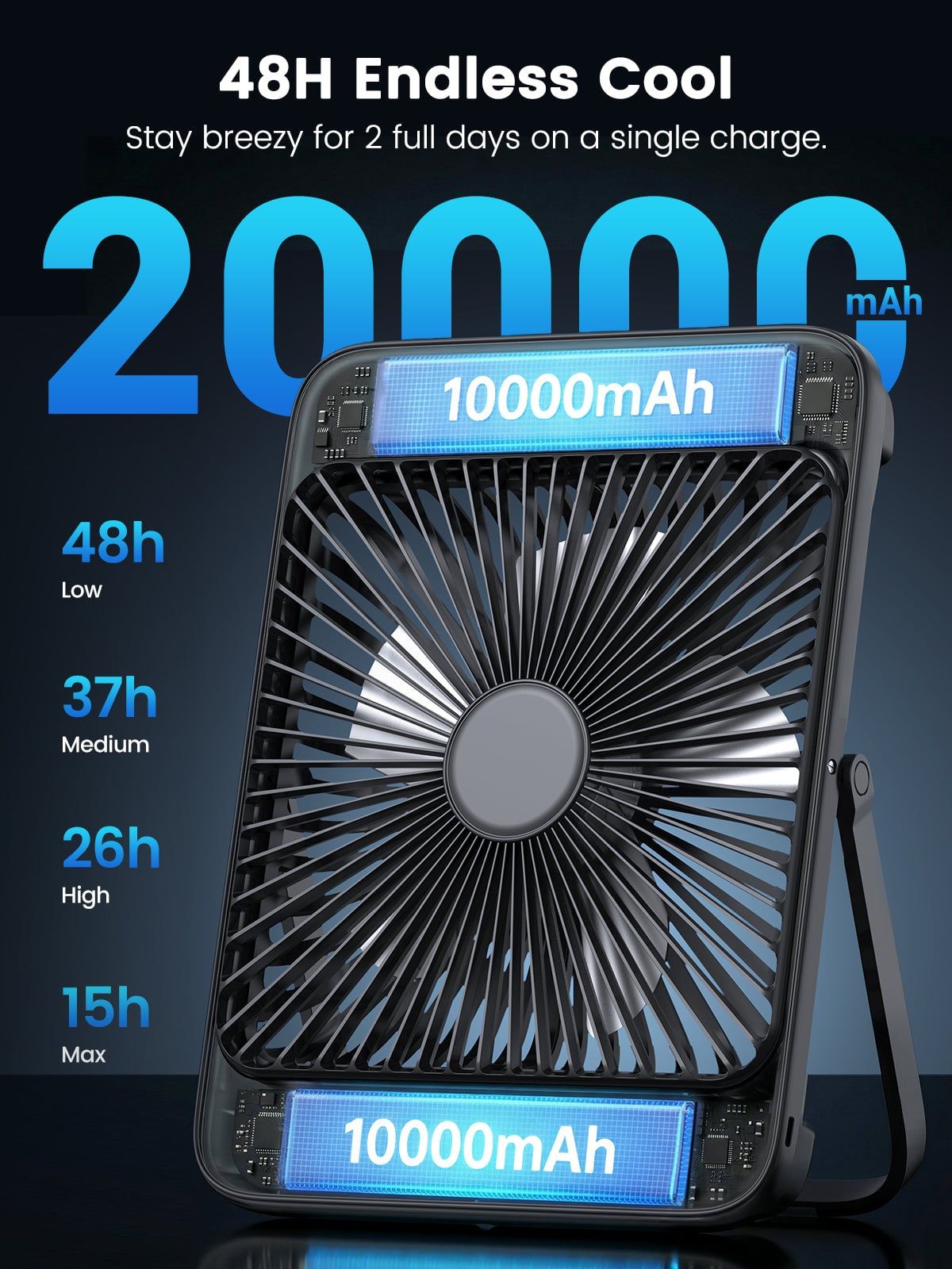  Quạt Bàn Warmco D4 Pin 20.000mah 