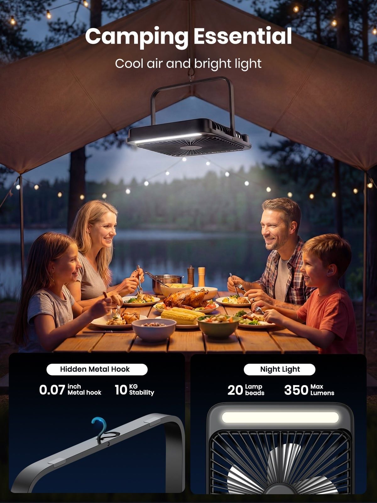  Quạt Bàn Warmco D4 Pin 20.000mah 