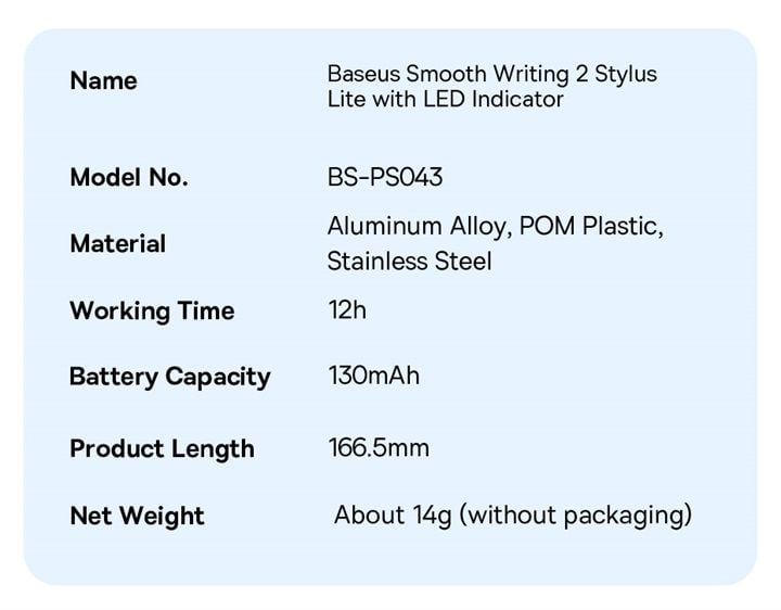  Bút Cảm Ứng Baseus Smooth Writing 2 Lite 