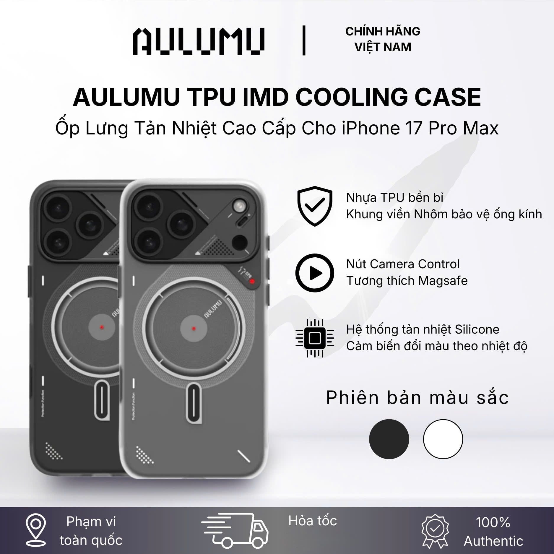  Ốp 17 Promax Aulumu A17 Frosted - Đen 
