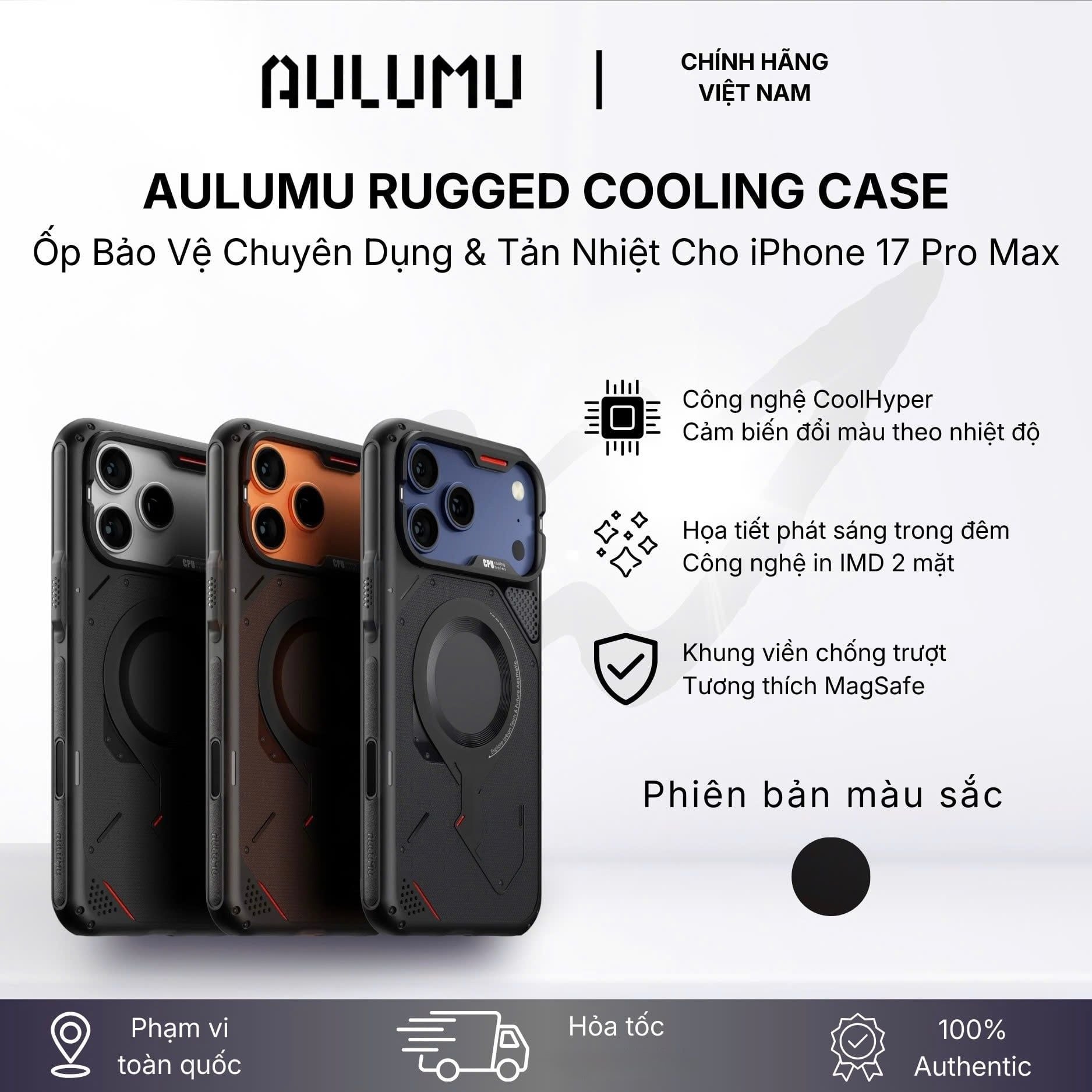  Ốp 17 Promax Aulumu A17 Rugged - Đen 