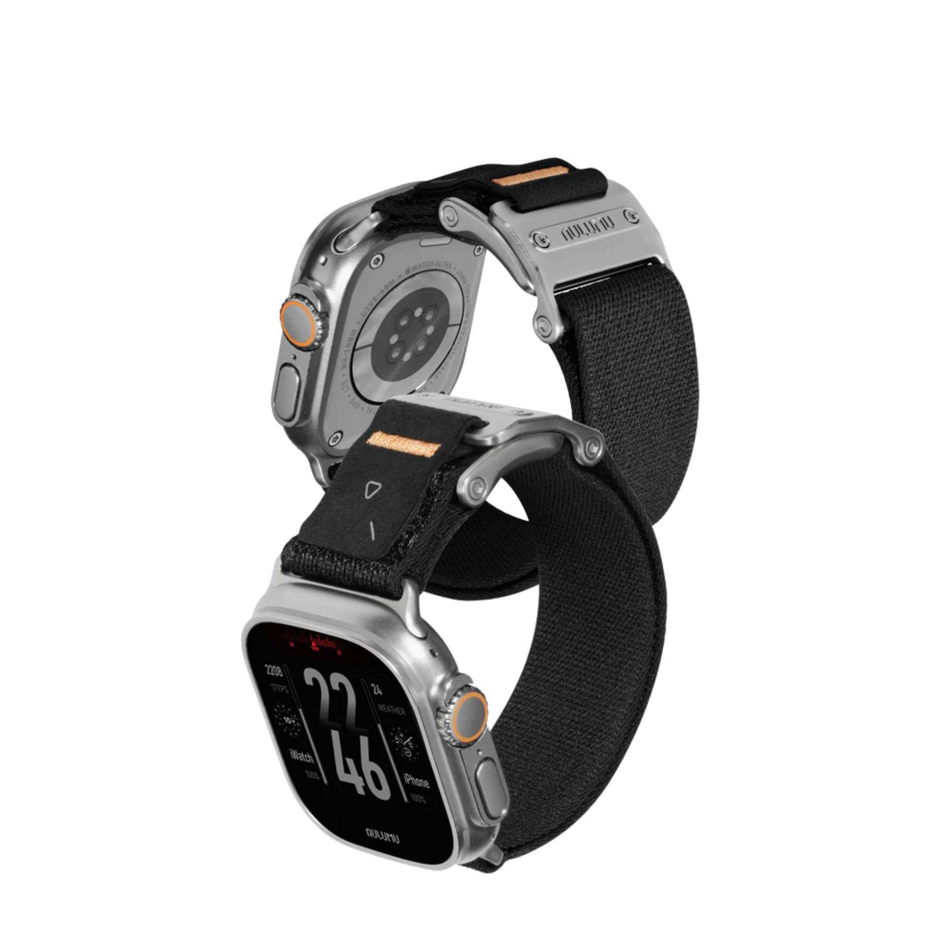  Dây Applewatch Aulumu A11-Dây Đen/Khoá Bạc (44/45/49) 