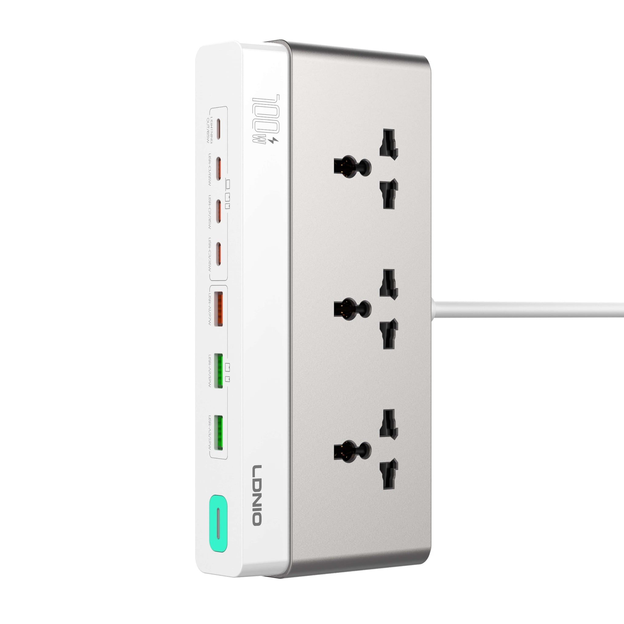 Trạm sạc để bàn LDNIO SC3 GaN 10in1 | 3 AC 2500W + 7 USB 100W 