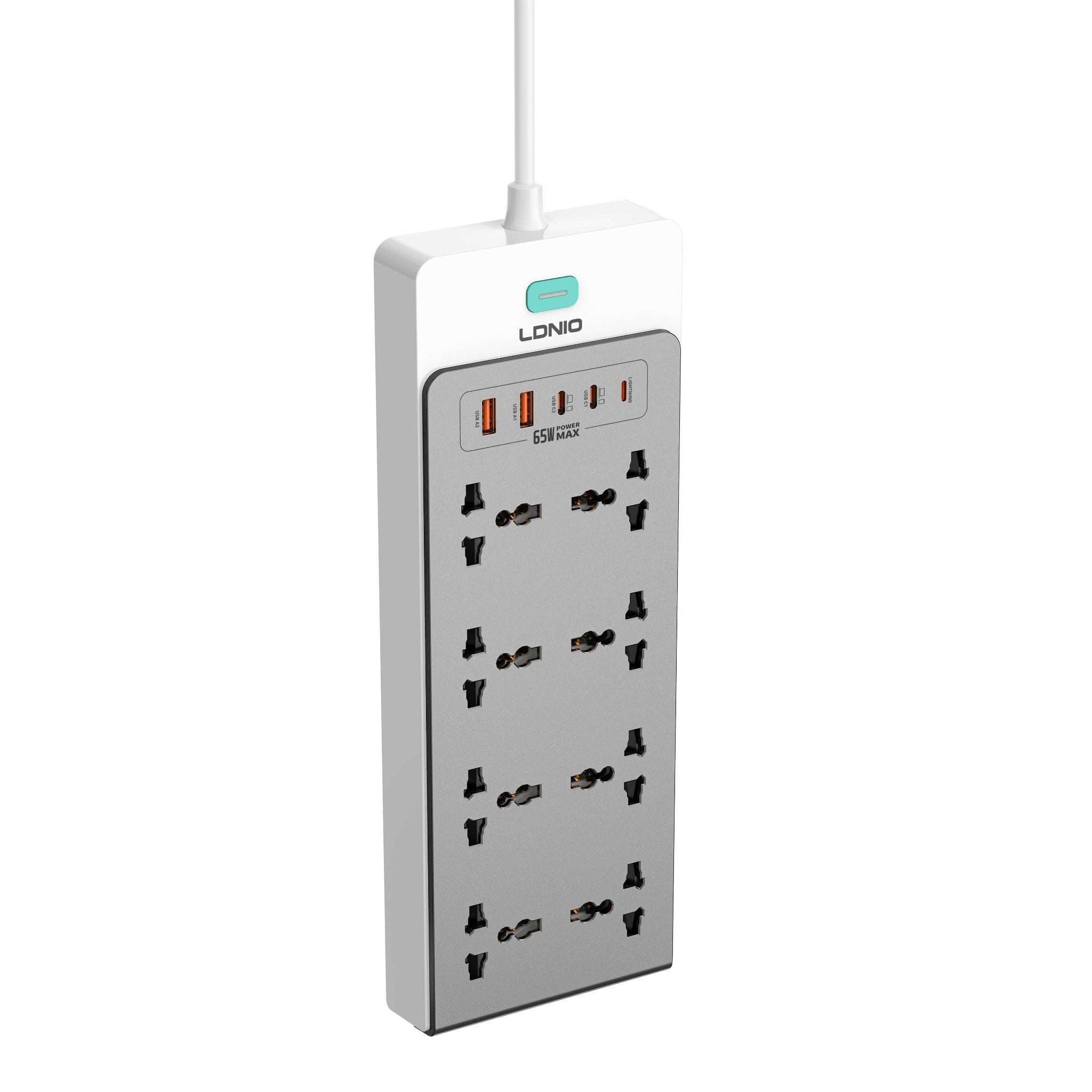 Ổ Điện Đa Năng LDNIO SC4 GaN 13in1 | 8 AC 2500W + 5 USB 65W 