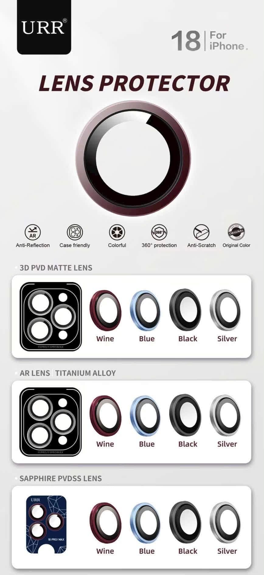  Lens 18 Promax URR Sapphire - Xanh 