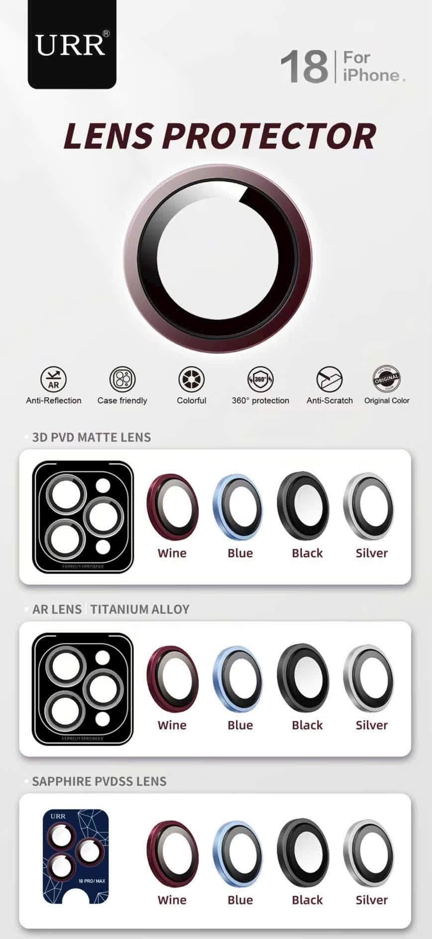  Lens 18 Promax URR Sapphire - Bạc 