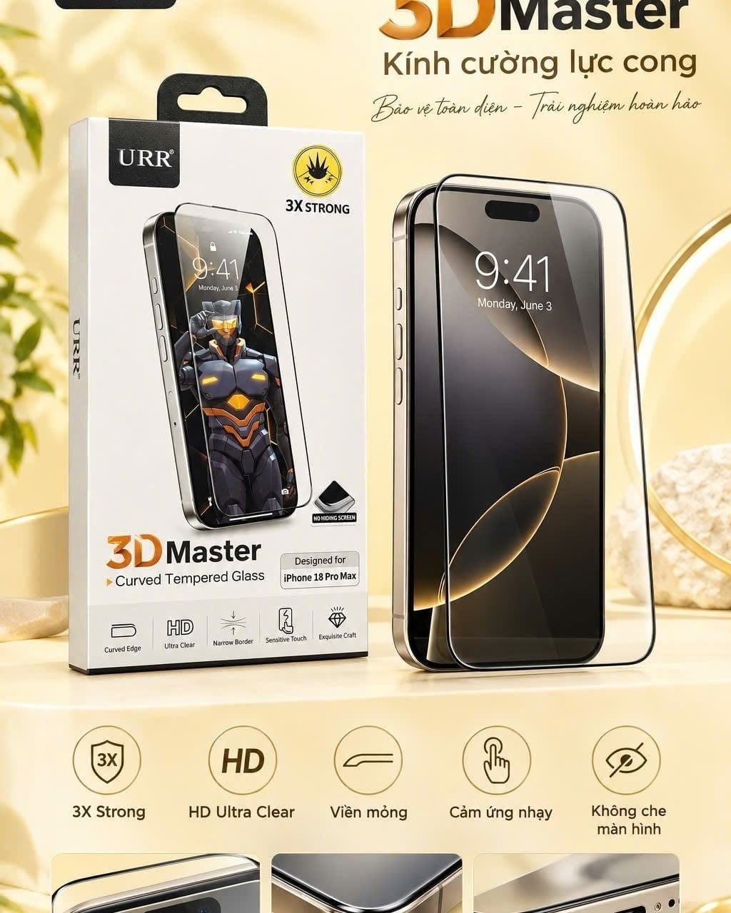  Kính 18 Promax URR 3D Master Trong 