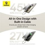  Pin Baseus 10.000mah Nomos 45W Sạc Không Dây Qi2+Cáp - Xám 