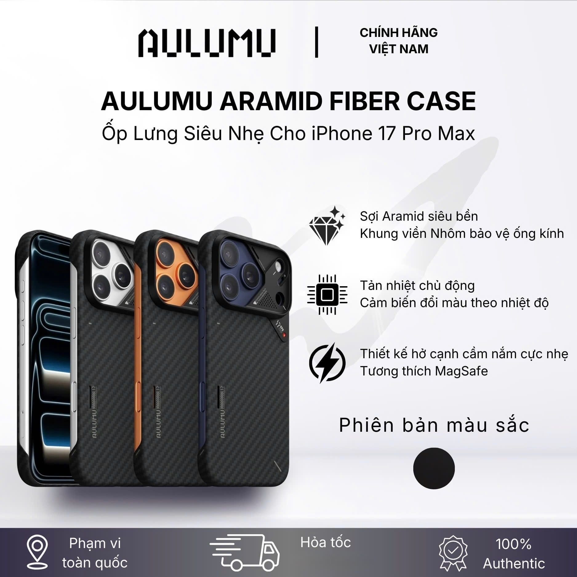  Ốp 17 Promax Aulumu A17 Aramid Fiber 
