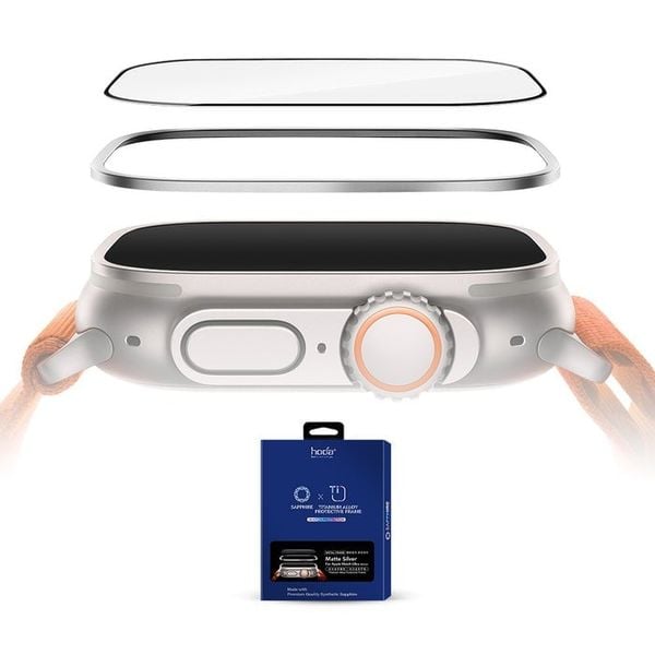  Kính AppleWatch Ultra Hoda Sapphire Kèm Khung Titan - Đen 