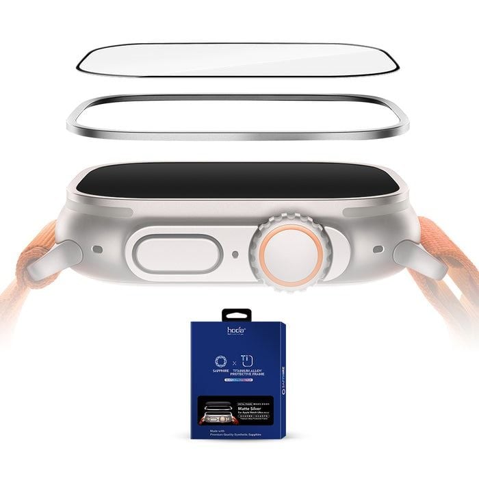  Kính AppleWatch Ultra Hoda Sapphire Kèm Khung Titan - Đen 