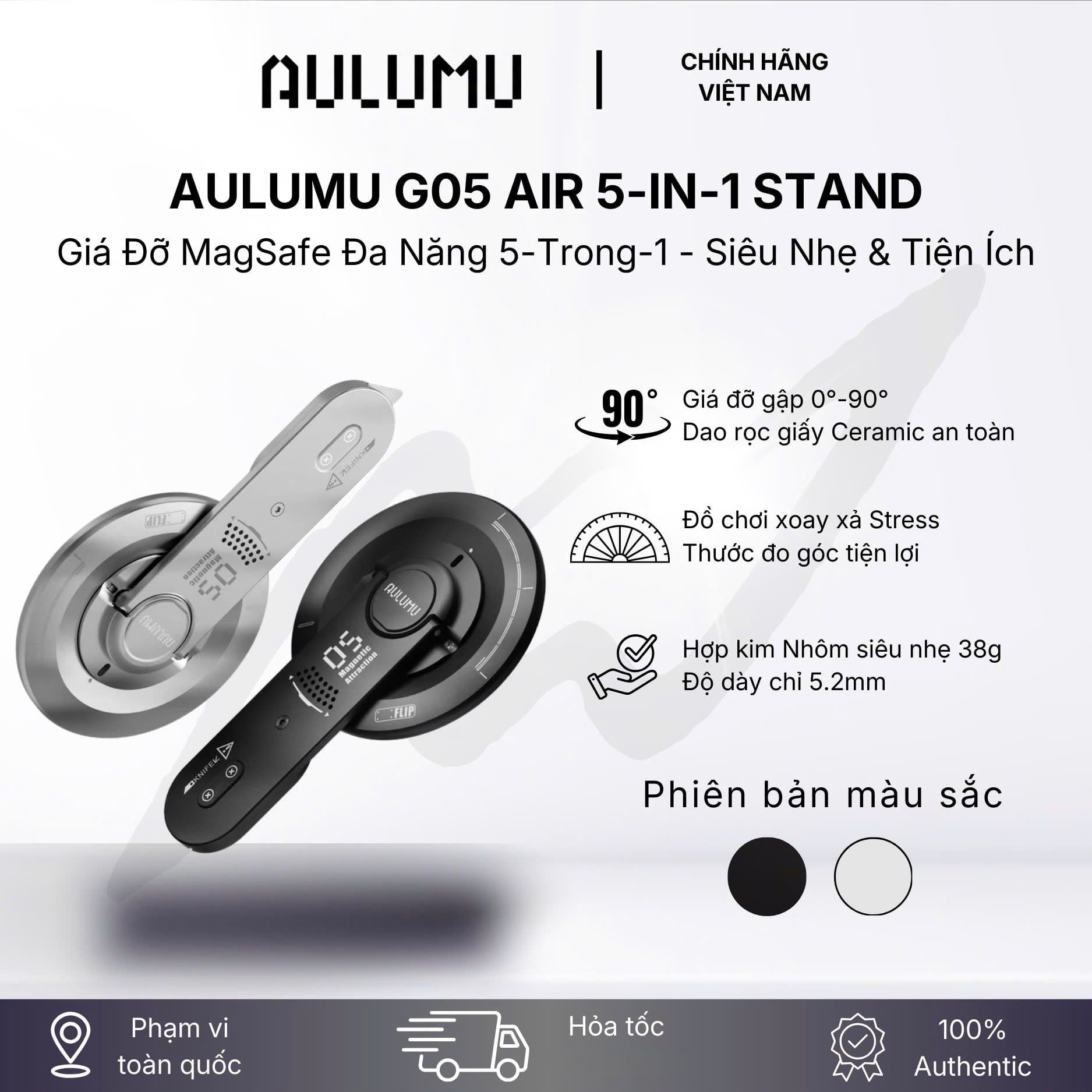  Giá Đỡ Điện Thoại Magsafe Aulumu G05 Air - Black 