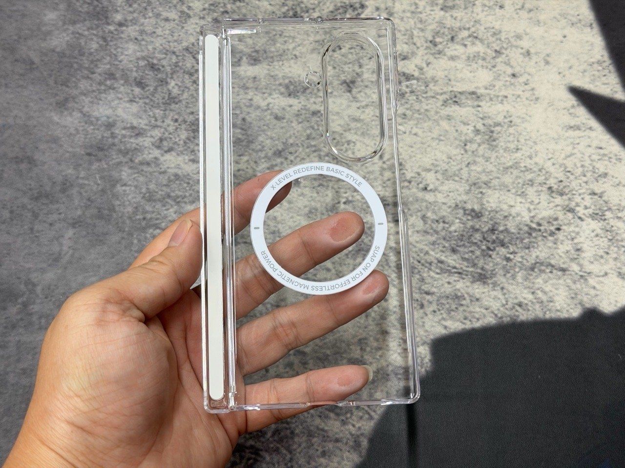  Ốp Zfold 7 Mặt Sau Bảo Vệ Gáy - Xlevel Magsafe (Cứng Trong Chống Ố) 