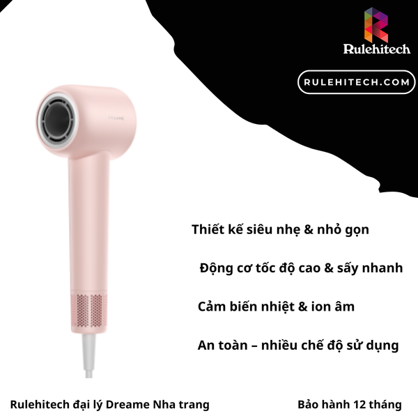  Máy Sấy Tóc Dreame Hair Dryer Gleam - Hồng 