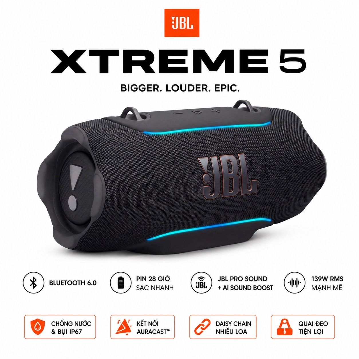  Loa JBL XTreme 5 - Đen | Hàng Chính Hãng Công Ty 