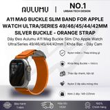  Dây Applewatch Aulumu A11-Dây Cam/Khoá Bạc (44/45/49) 