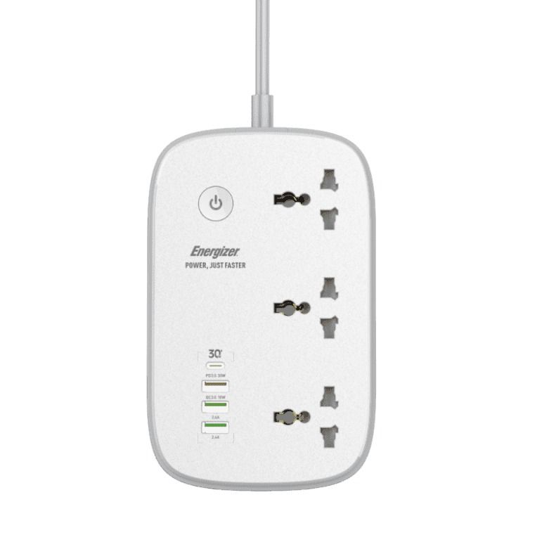  Ổ Điện Energizer Đa Năng Wifi 3AC 3USB-A 1USB-C Sạc Nhanh 30W 
