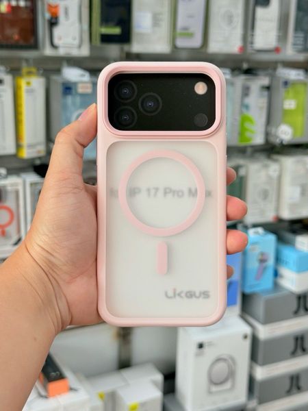  Ốp 17 Pro Likgus Nhám Magsafe - Hồng 