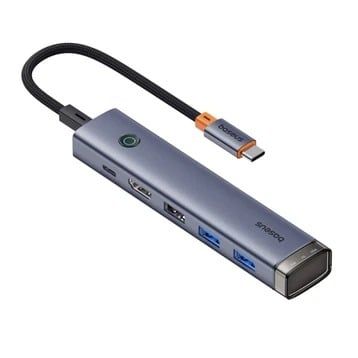  Hub Baseus UltraJoy 6Port (Hub Air) TYPE-C TO 1 HDMI 4K@60HZ + 2 USB 3.0 + 1 USB 2.0 + 1 TYPE-C 3.0 + 1 PD) 